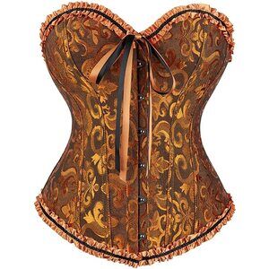 1048 Plus Size Corset Bustier Lace Up Overbust Bustier Lingerie Bodyshaper